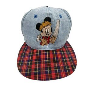 Mickey Unlimited Youth Mickey Mouse Adjustable Cap Denim Plaid Bill